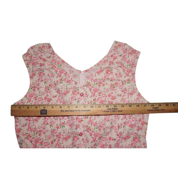 Vintage Pink Floral Sleeveless Dress – Cottagecore Romantic Vibes –M - Picture 5 of 5